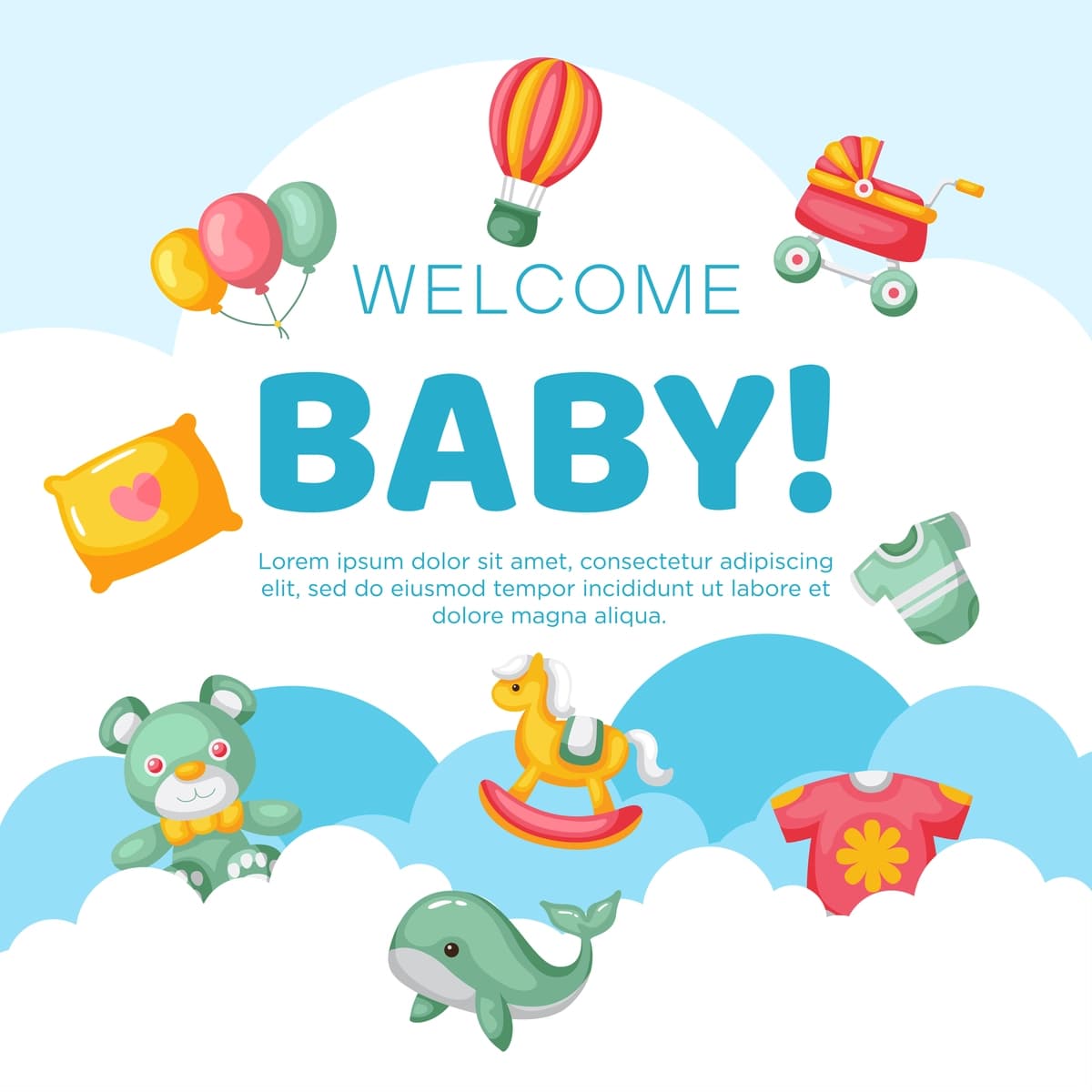 Qo'lda chizilgan chaqaloq fon dizayni | Hand drawn baby kid background design