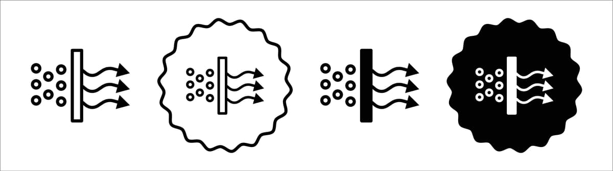 Filtrlash havosi belgisi belgisi to'plamini yig'ish filtrlash havosi oddiy | Filtration air icon symbol set collection filtration air simple