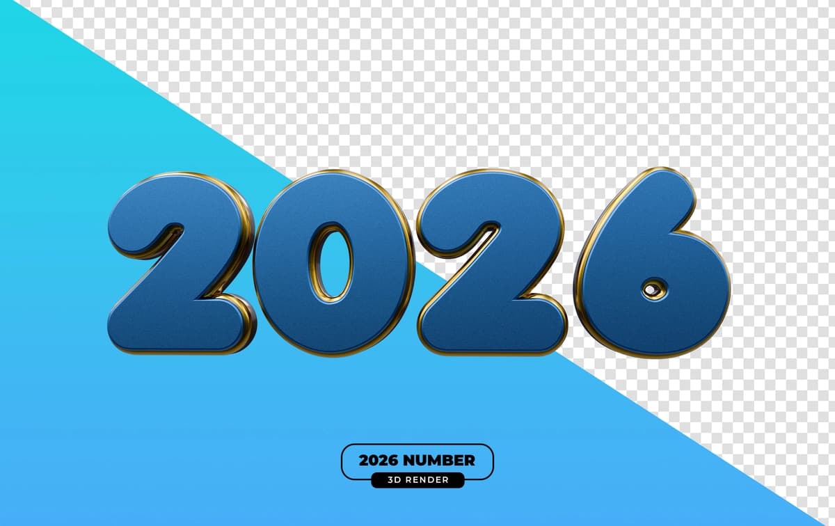 2026 yangi yil 3d render | 2026 new year 3d render
