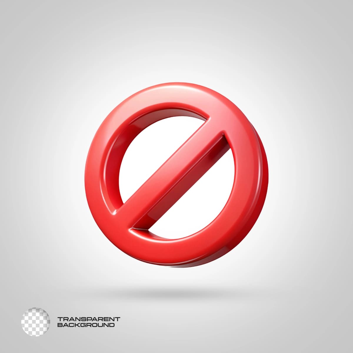 Yaltiroq qizil rangli taqiq belgisi oq fon bilan | Glossy red prohibition sign with slash white background
