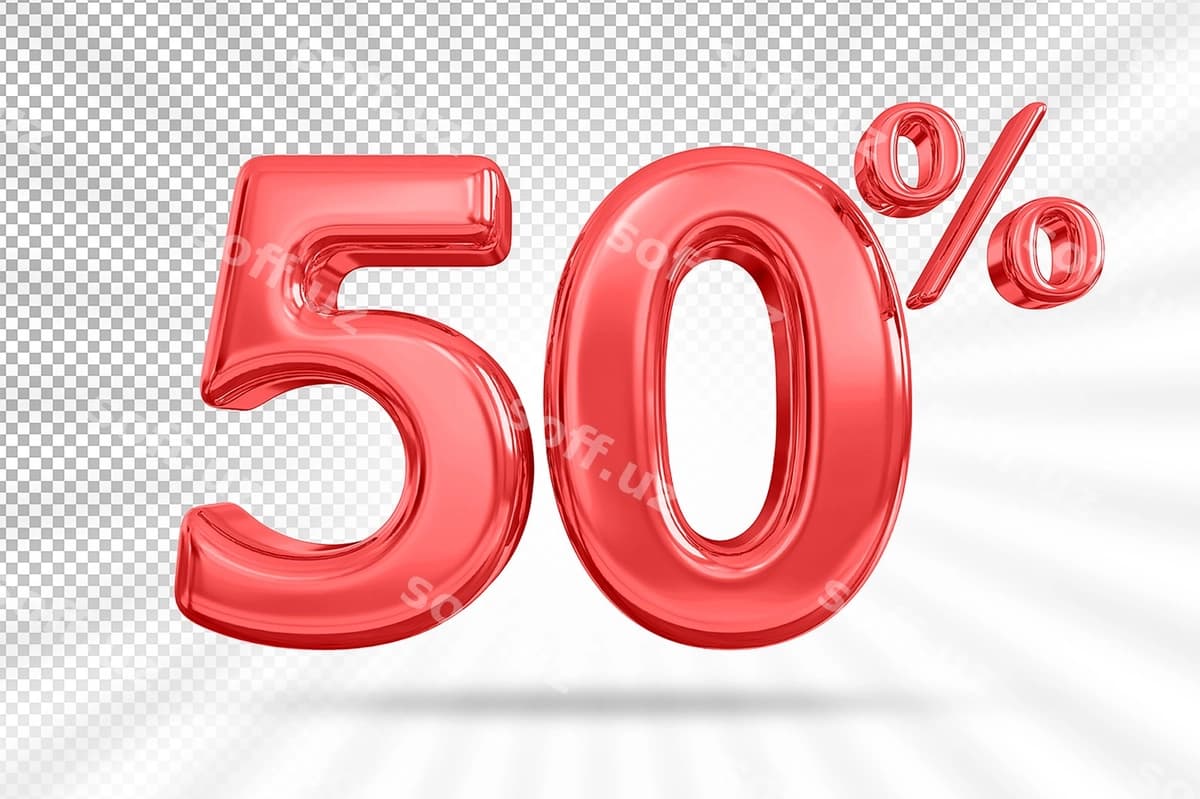 50 foiz qizil taklif 3D | 50 percent red offer 3d