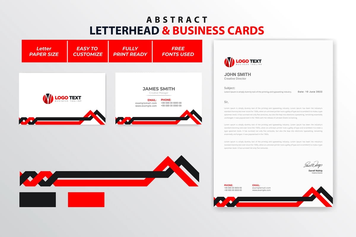 Mavhum blanka biznes kartalari dizayni | Abstract letterhead business cards design
