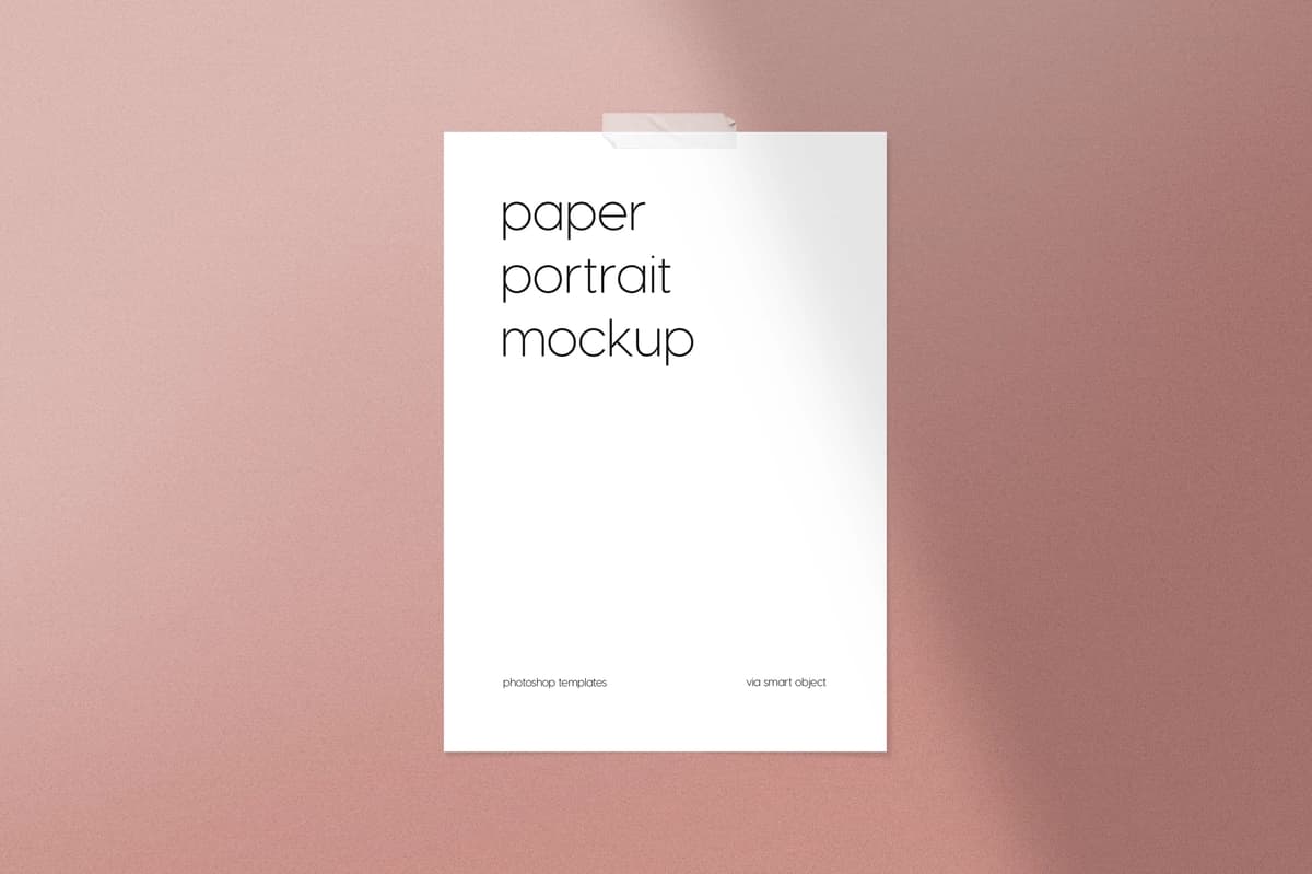 Qog'oz portret maketi teksturali fon | Paper portrait mockup textured background