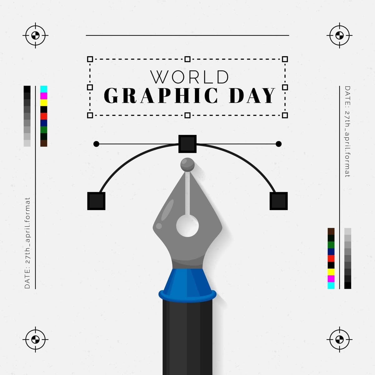 Yassi jahon grafika kuni tasviri | Flat world graphics day illustration