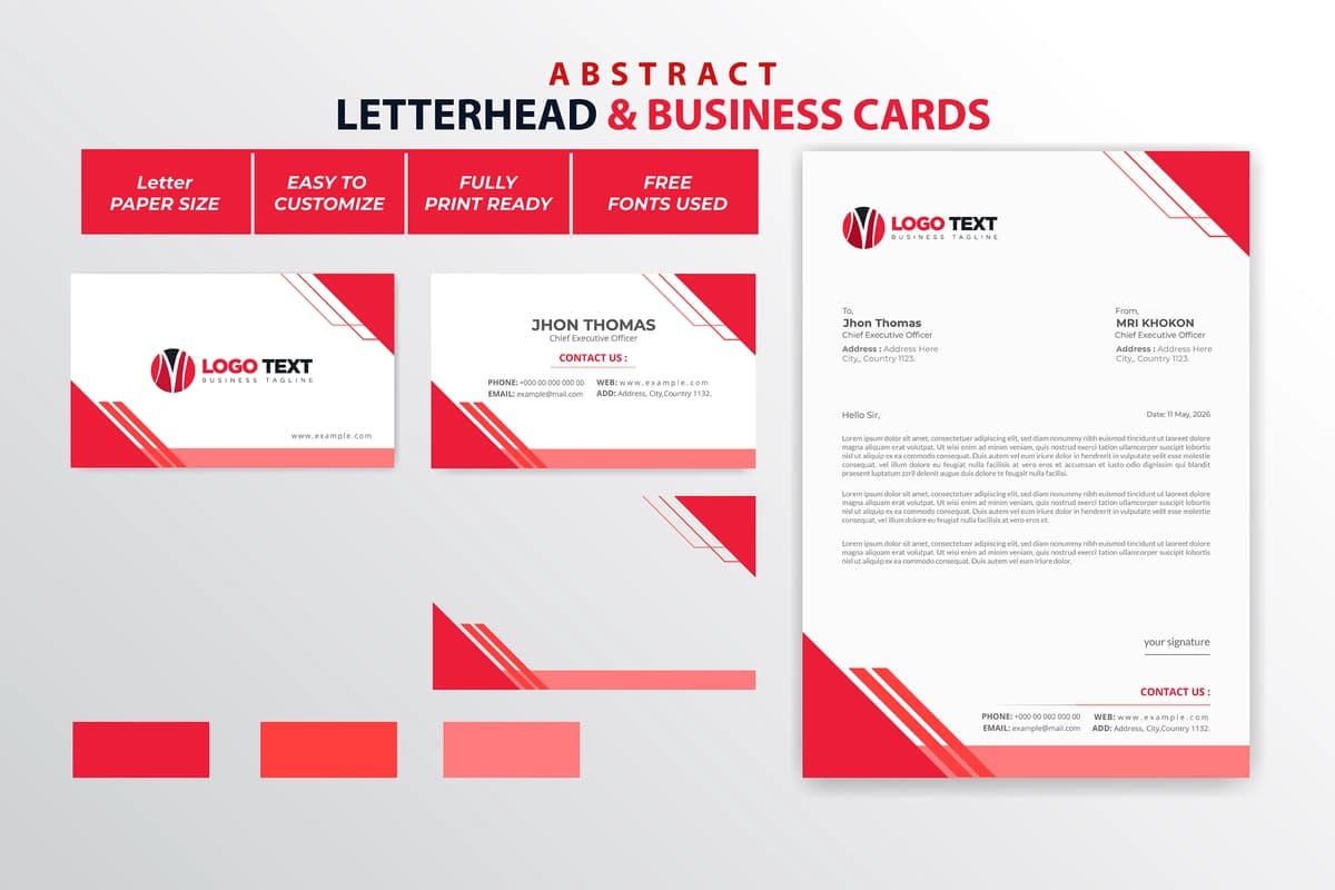 Mavhum blanka biznes kartalari dizayni | Abstract letterhead business cards design