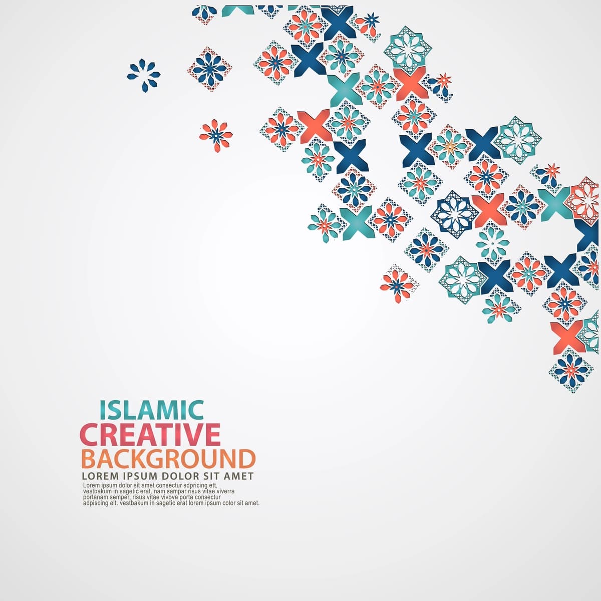Gulli mozaika bilan bezatilgan islomiy shablon | Islamic template with ornamental detail floral mosaic