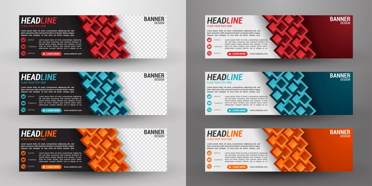 Uchta biznes bannerini o'rnating | Set three business banner