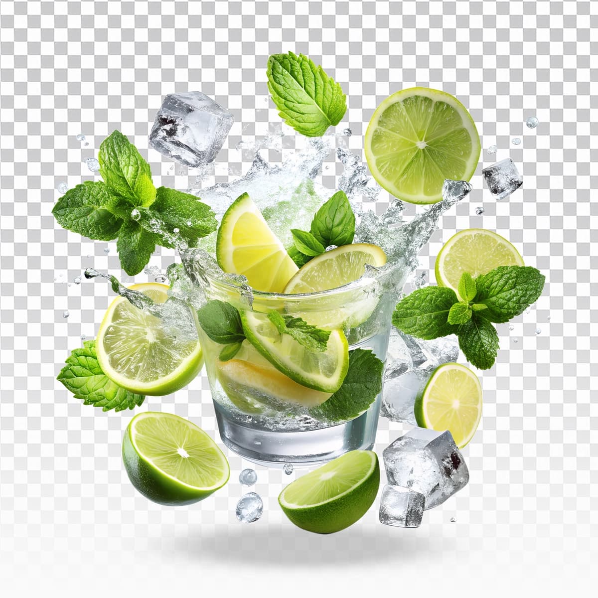 Ohak ohaklari bilan shisha muzli suv | Glass ice water with limes limes