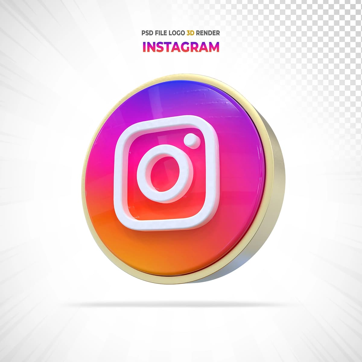 Instagram logotipi uslubidagi ijtimoiy media 3D render | Instagram logo style social media 3d render