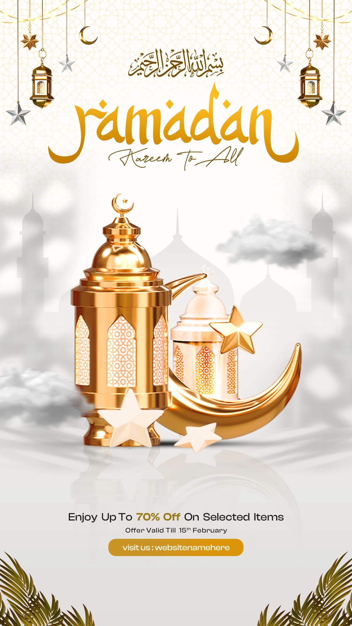 Ramazon kareem islomiy tabriklar ijtimoiy media instagram hikoya dizayni | Ramadan kareem islamic greetings social media instagram story design