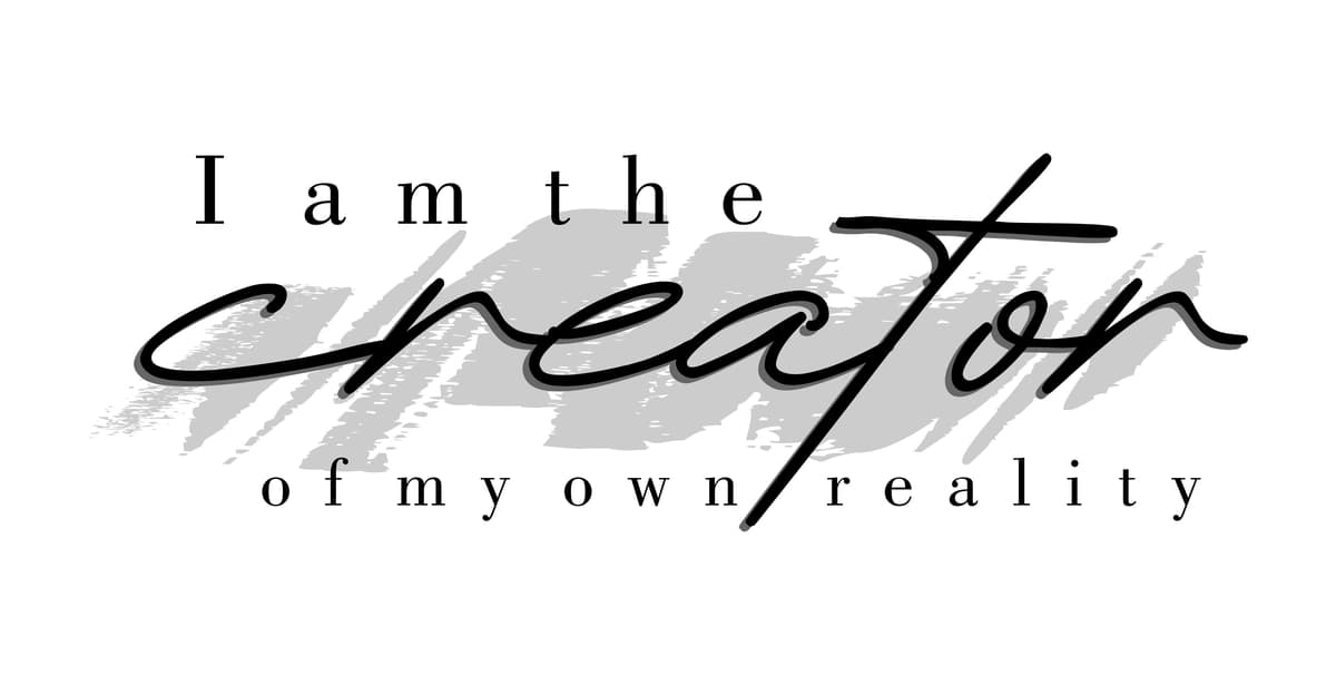 Men o'zimning haqiqat shiorimni yaratuvchiman, ilhomlantiruvchi tirnoq tipografiyasi | I am creator my own reality slogan inspirational quotes typography