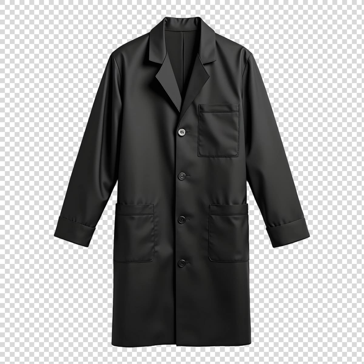Oldi tugmali qora palto | Black coat with button front buttons front