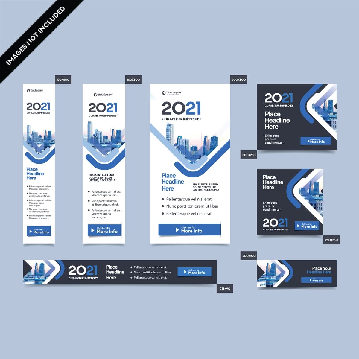 Shahar fonidagi korporativ veb-banner shablonlari bir nechta o'lchamdagi | City background corporate web banner template multiple sizes