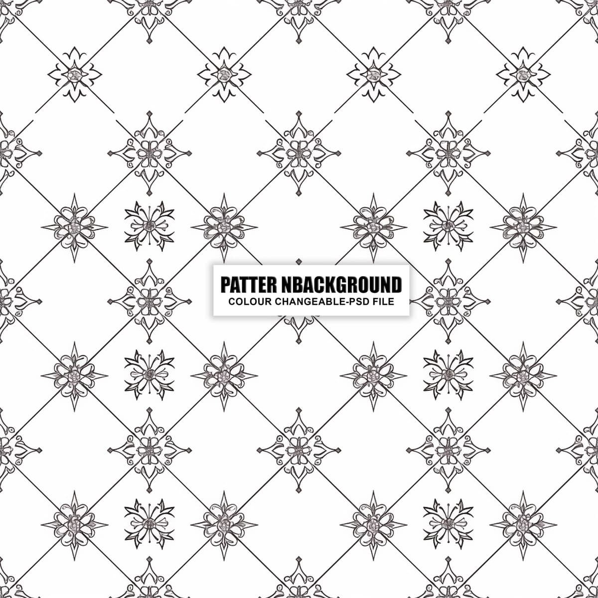 Elegant vintage bezakli geometrik gulli choksiz naqsh | Seamless pattern with elegant vintage ornamental floral geometric