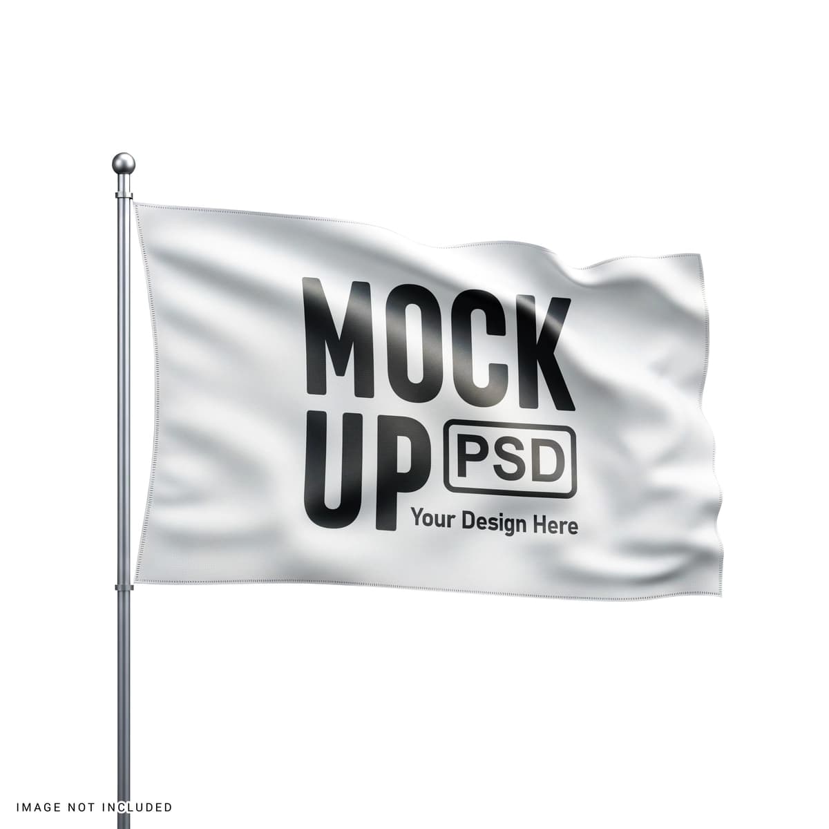 Oq hilpiragan bayroq maketi brending reklamasi | White waving flag mockup branding promotion