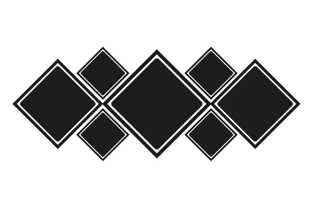 Qora oq tasvir uchta olmos shakli | Black white image three diamond shapes