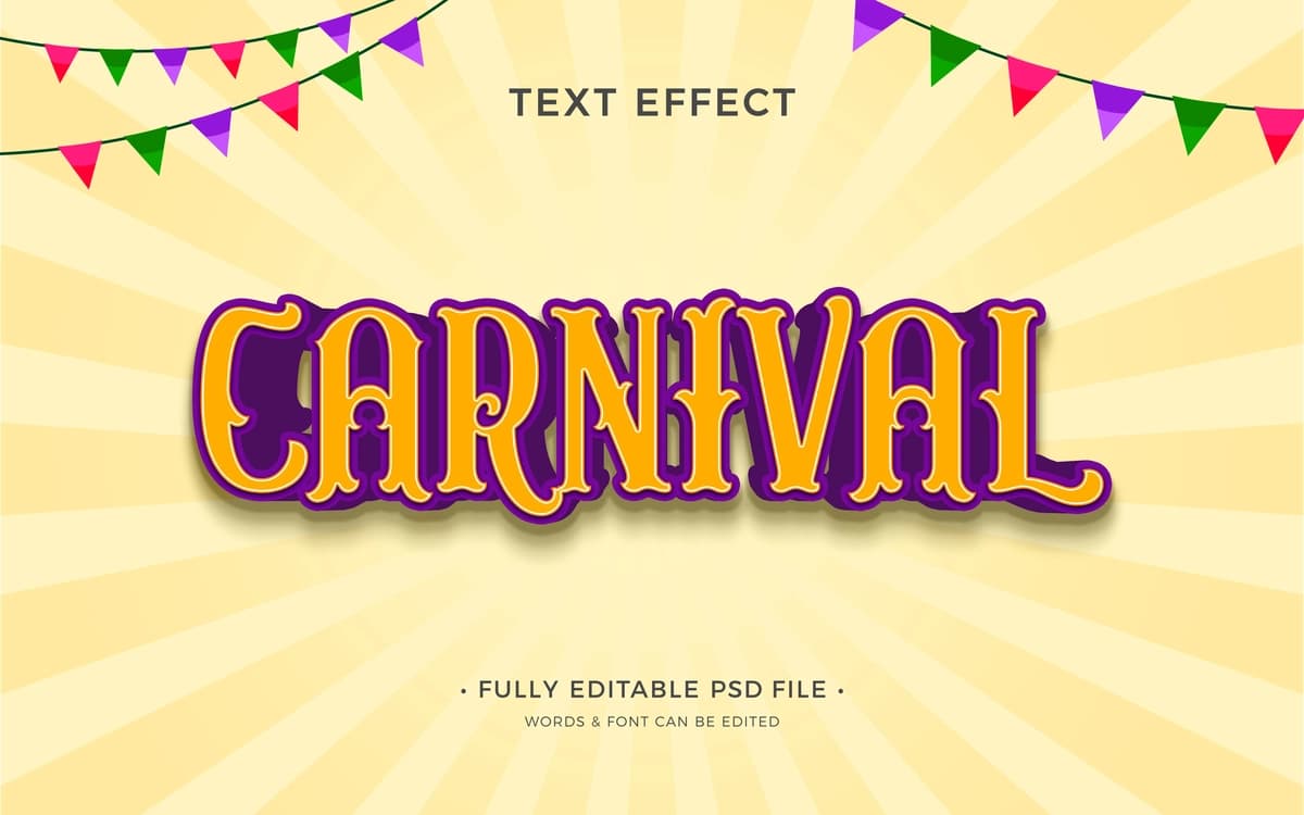 Karnaval matn effekti | Carnival text effect