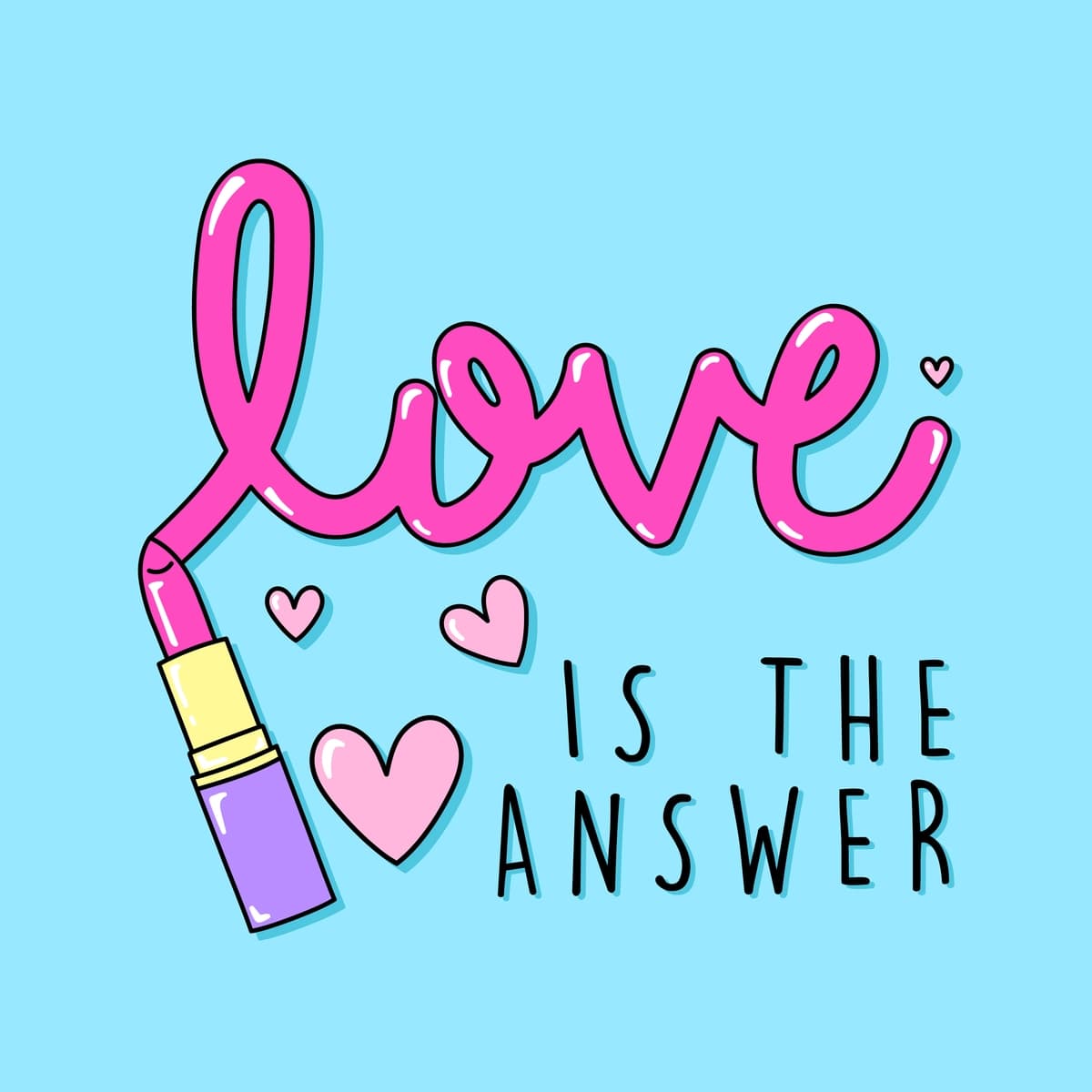 "Sevgi - javob" so'zi tushirilgan pushti lab bo'yog'i | Pink lipstick with word love is answer
