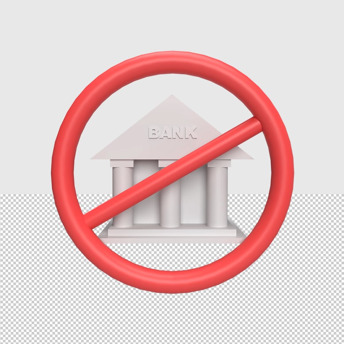 3D bank bloklangan kontseptsiyasi tasvirlangan | 3d bank blocked concept rendered illustration