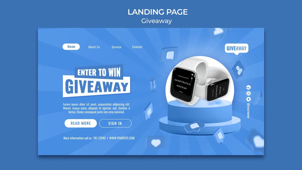 Gradient sovg'a dizayn shabloni | Gradient giveaway design template