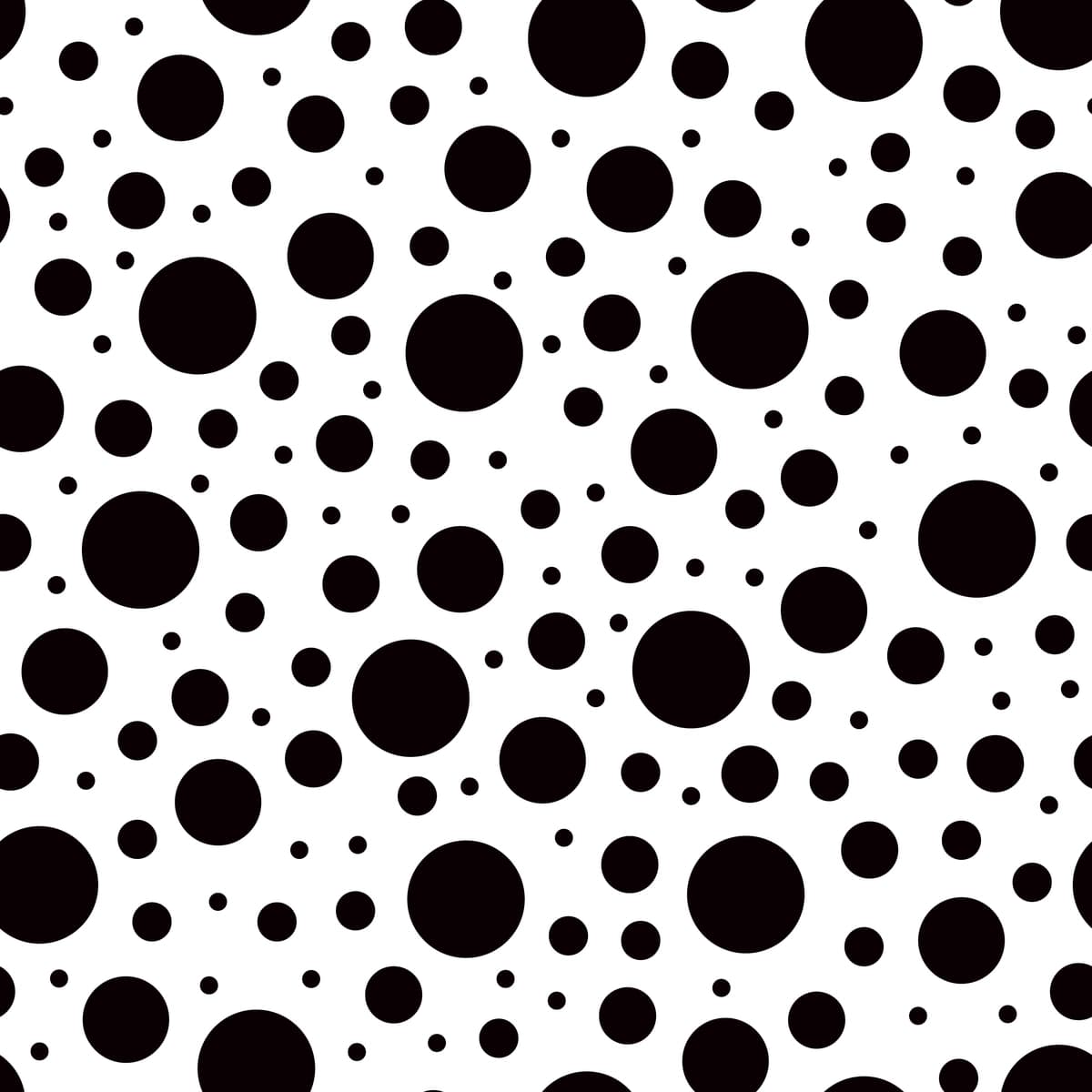 Polka nuqta qora oq choksiz naqsh qo'lda chizilgan tasvir takroriy bezak | Polka dot black white seamless pattern hand drawn image repeat ornament