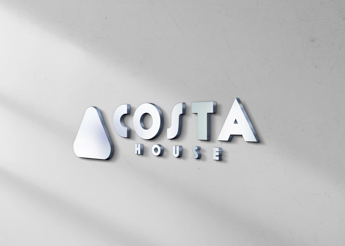 Soyali 3D metall logotipli devor | 3d metallic logo mockup wall with shadows