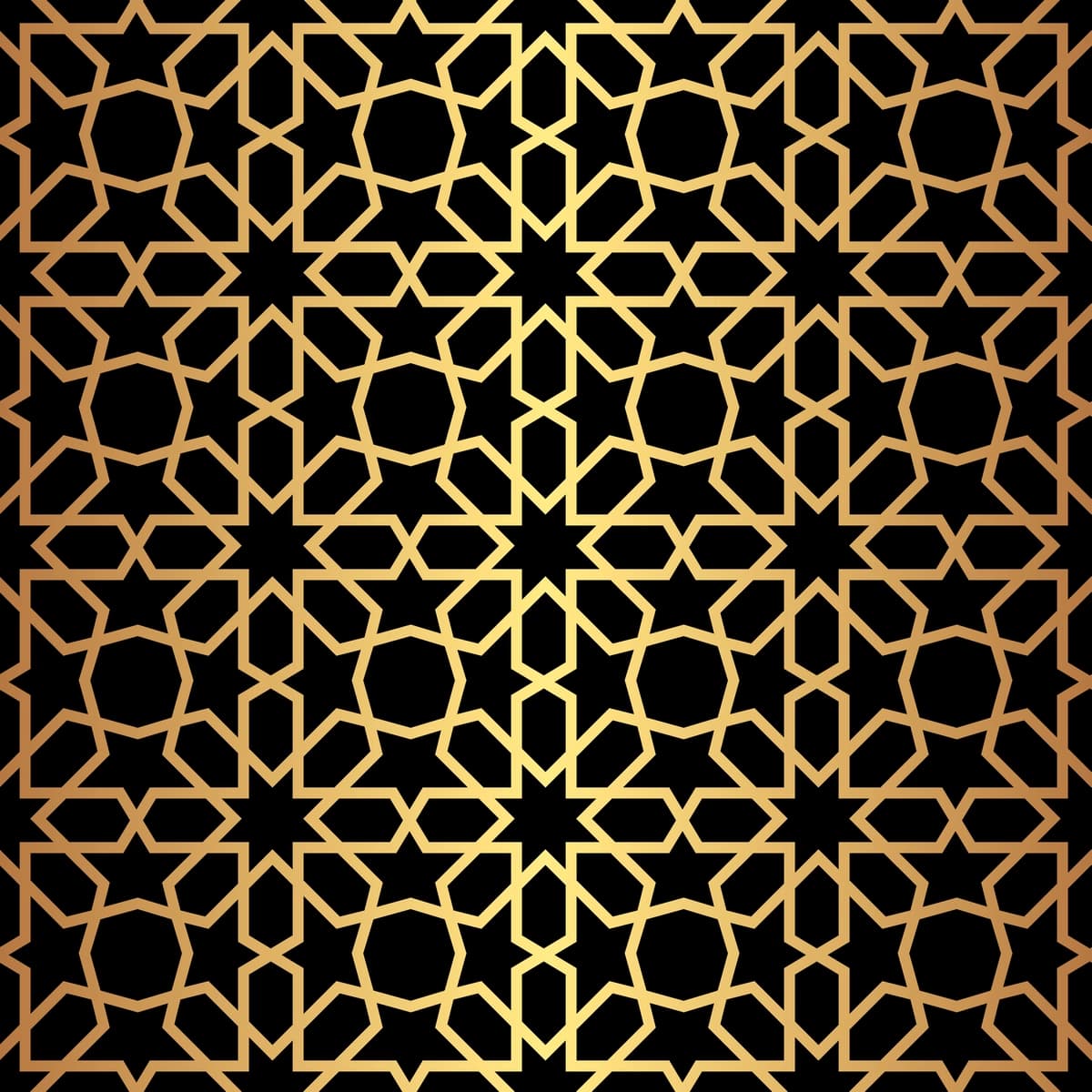 Choksiz naqsh arabcha uslub qora oltin musulmon fon bilan | Seamless pattern arabic style black with gold muslim background