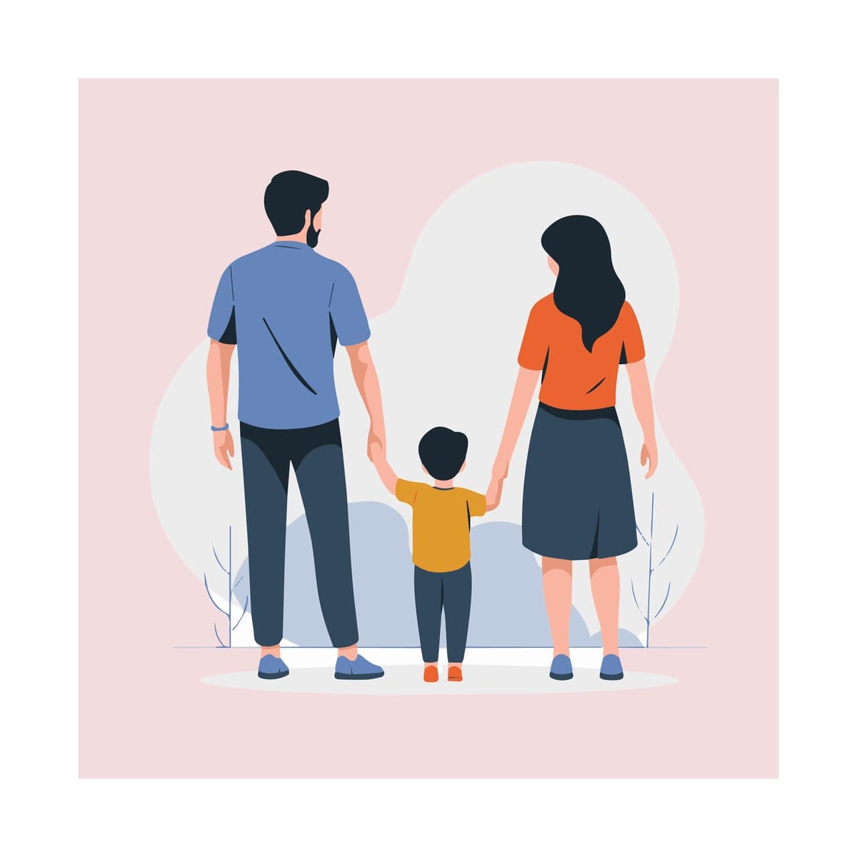 Erkak bola pushti fon bilan old devorda turibdi | Man child are standing front wall with pink background