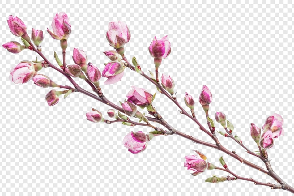 Pushti kurtak izolyatsiya qilingan shaffof fon | Pink bud isolated transparent background
