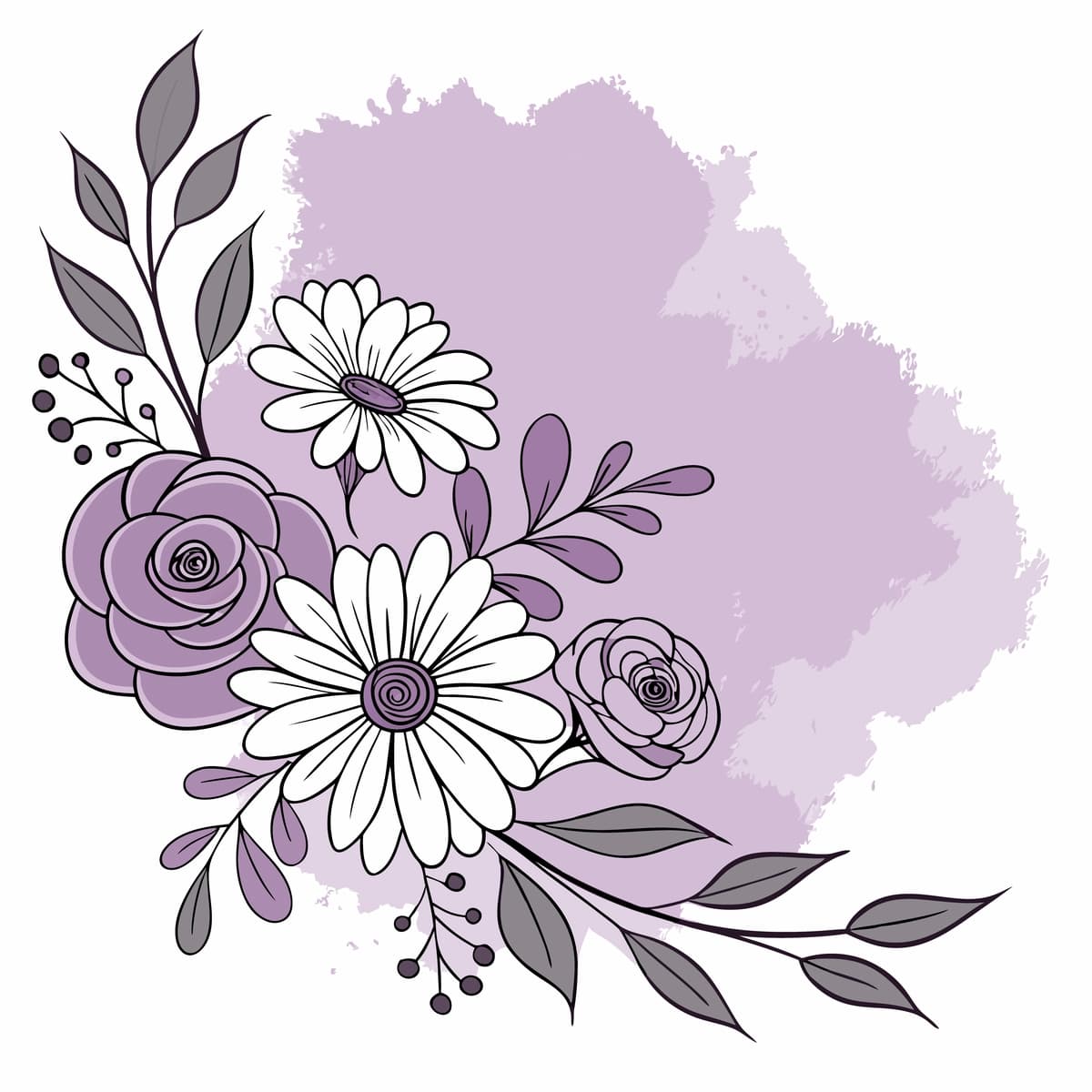 Gullar san'ati vektor dizayni | Flower art vector design