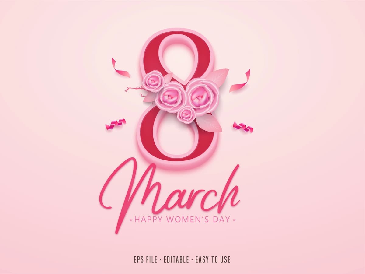 Tahrirlanadigan 8-mart ayollar kuni bilan | Editable 8 march happy women s day