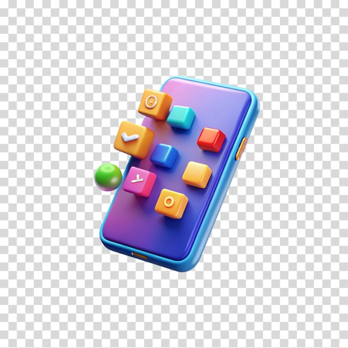 3D piktogrammalar bilan rangli mobil ilova interfeysi dizayni | Colorful mobile app interface design with 3d icons
