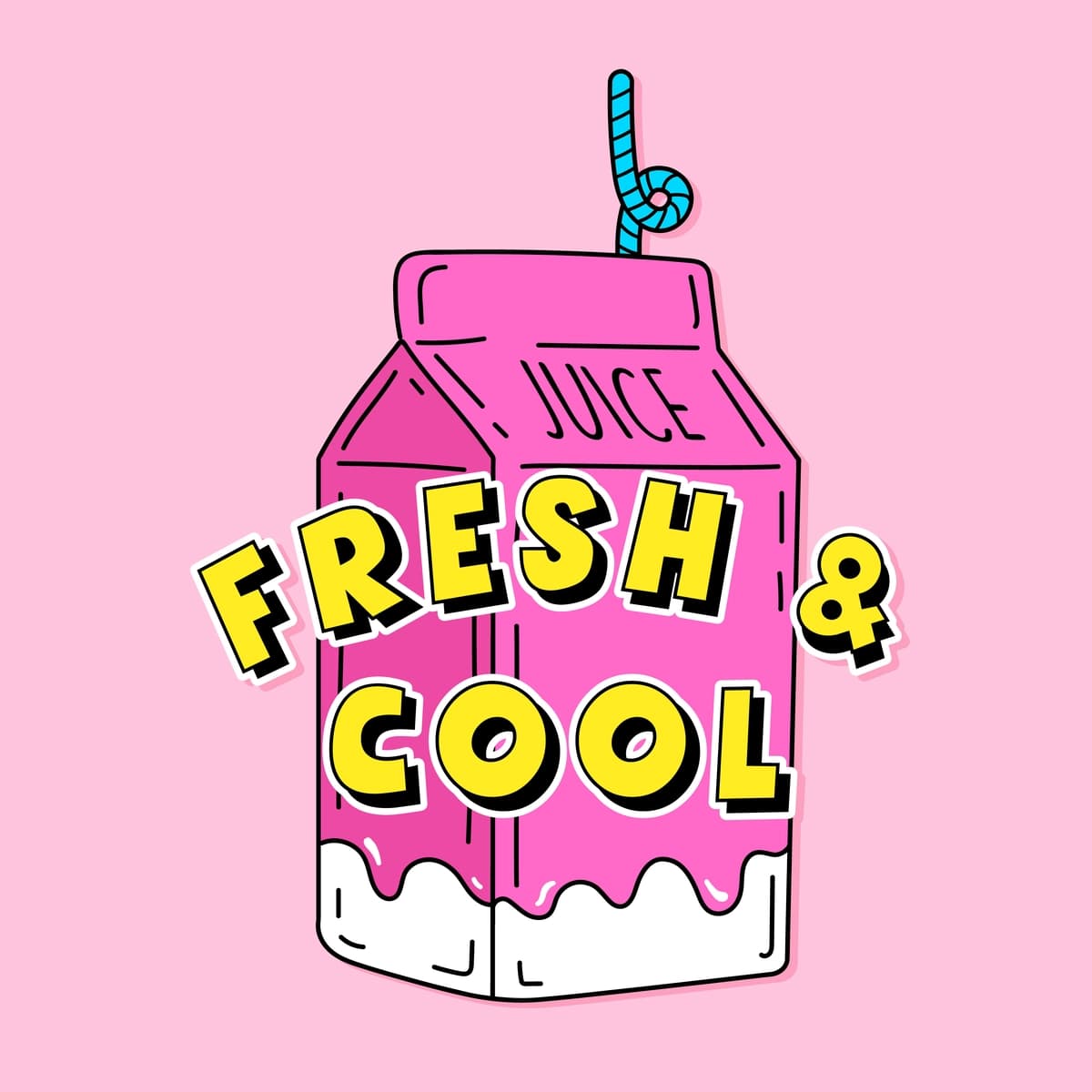Yangi salqin matnli sharbat qutisi | Juice box with text fresh cool