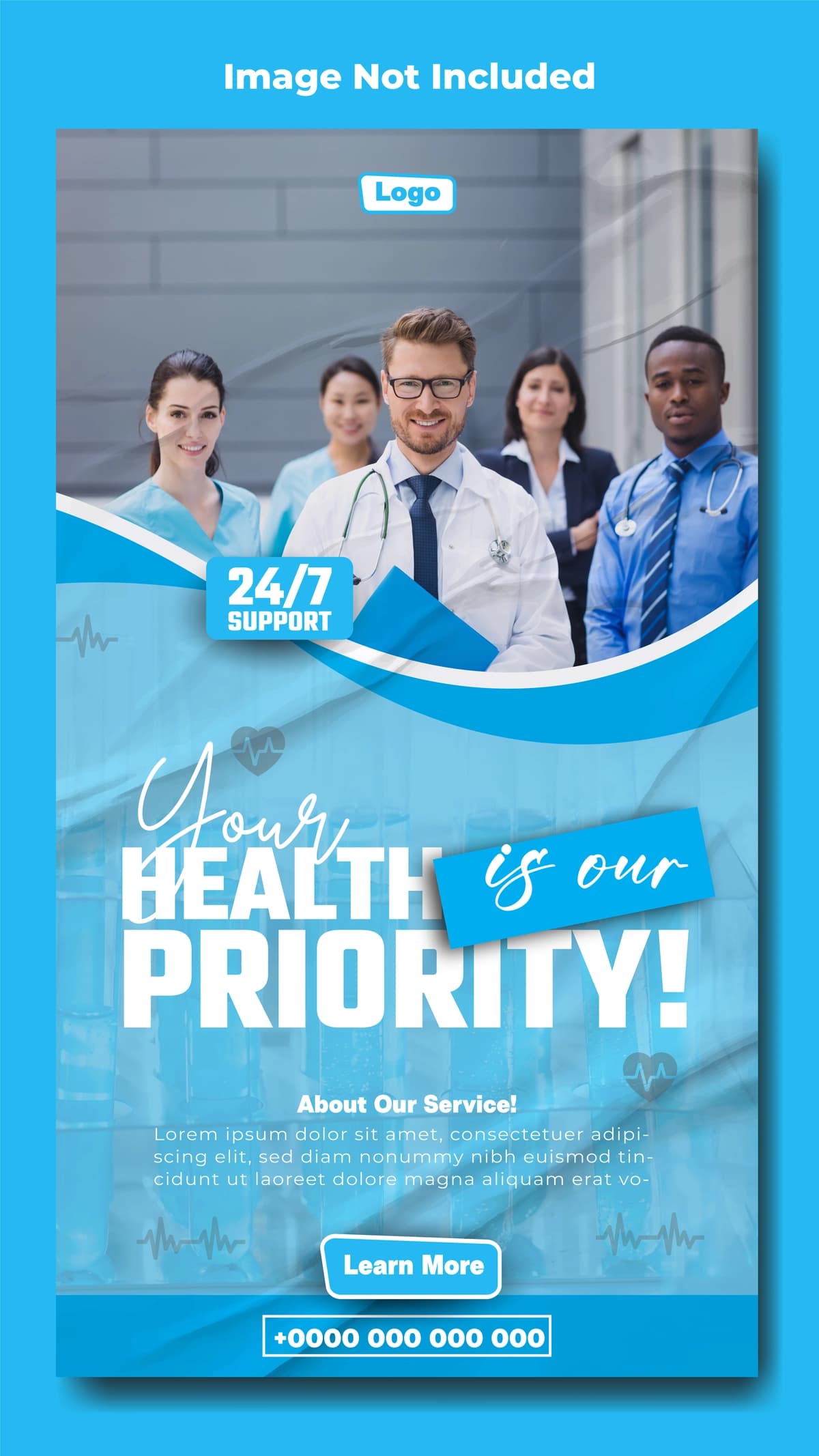 Tibbiy reklamalarni targ'ib qilish hikoyasi shablonlari dizayni | Medical ads promotion story template design