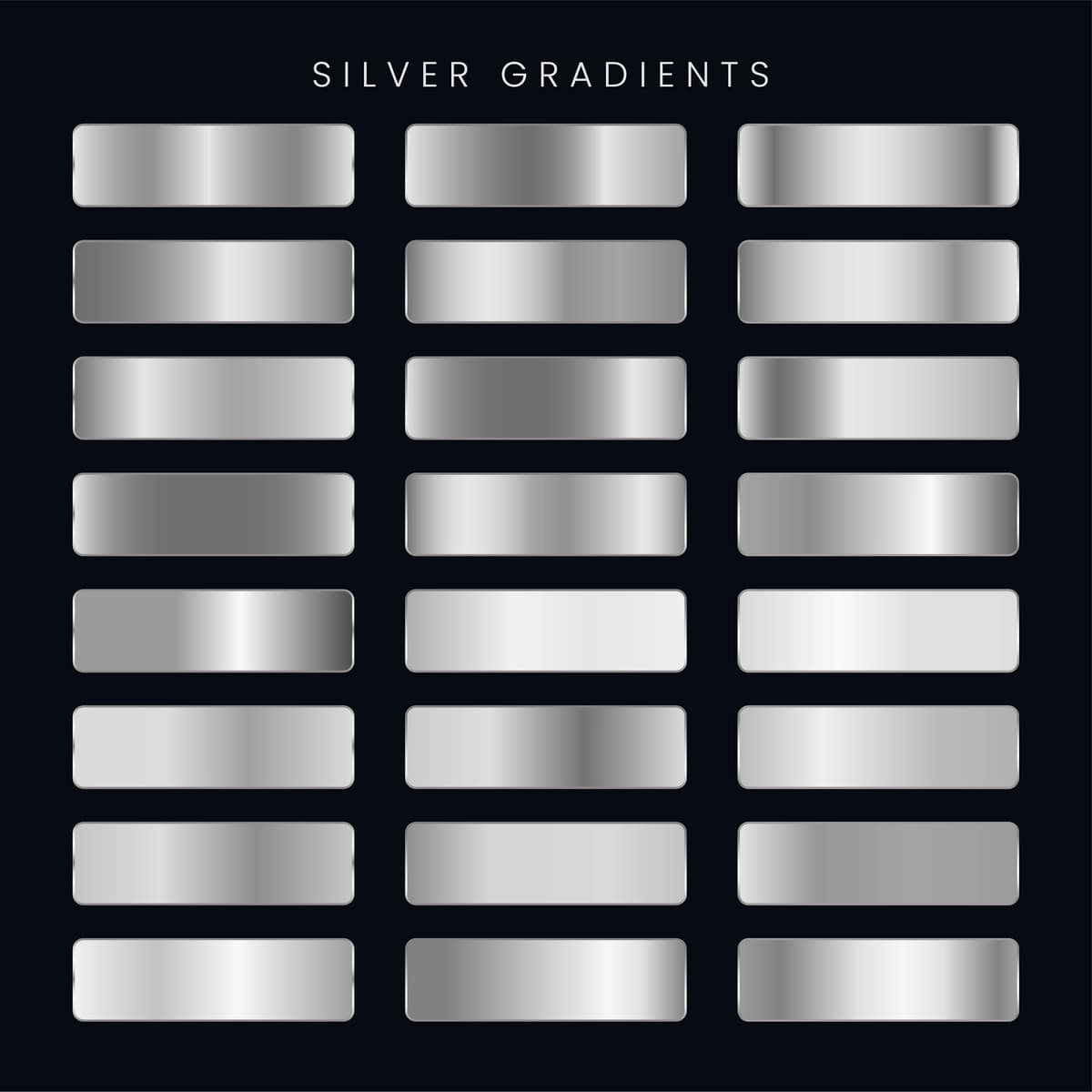 Kumush gradientlar to'plami | Silver gradients set