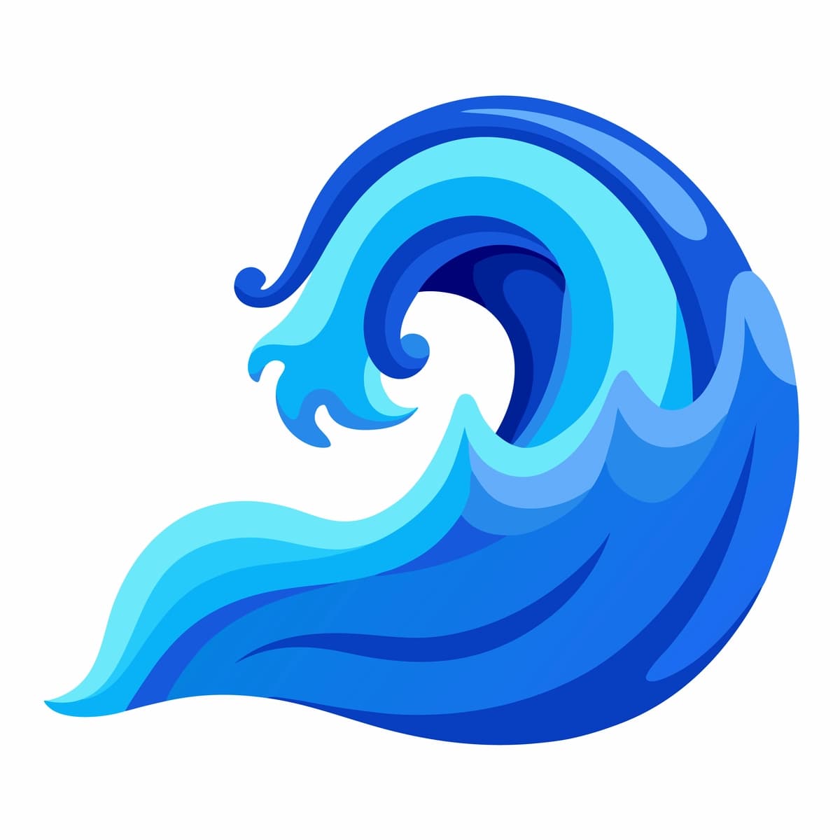 Moviy suv to'lqini vektori oq fon | Blue water wave vector white background