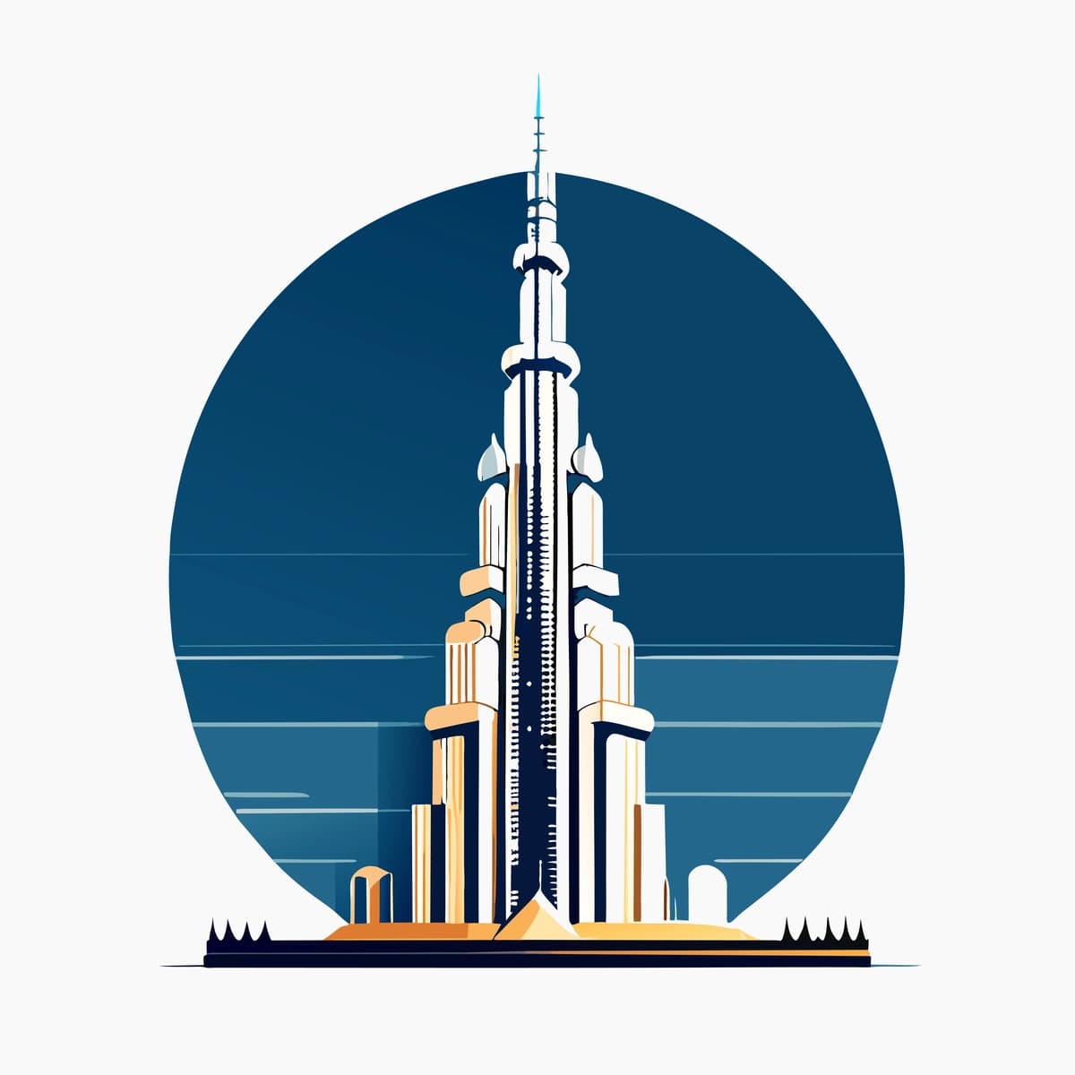 Chiroyli Burj Xalifa oq rangda izolyatsiya qilingan | Beautiful burj khalifa isolated white