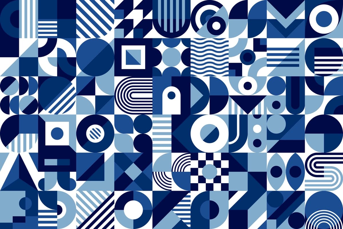 Mavhum dengiz moviy oq Azure geometrik naqsh | Abstract sea blue white azure geometric pattern