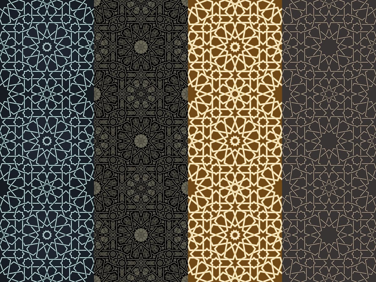 Choksiz vertikal Marokash naqsh arab geometrik fon | Seamless vertical moroccan pattern arabic geometric background