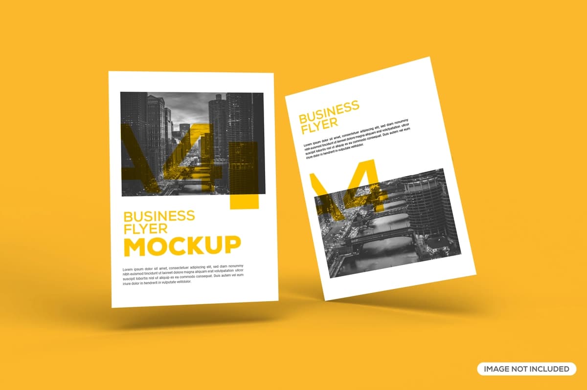 Suzuvchi broshyura kontseptsiyasi maketi | Floating brochure concept mockup