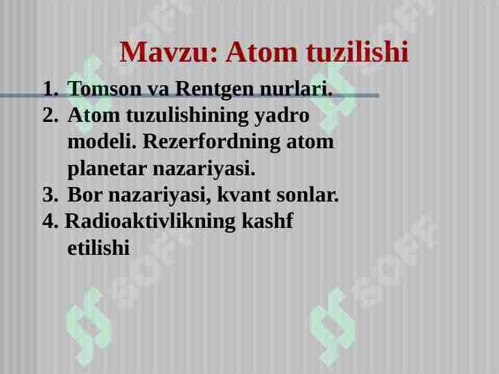 Atom tuzilishi