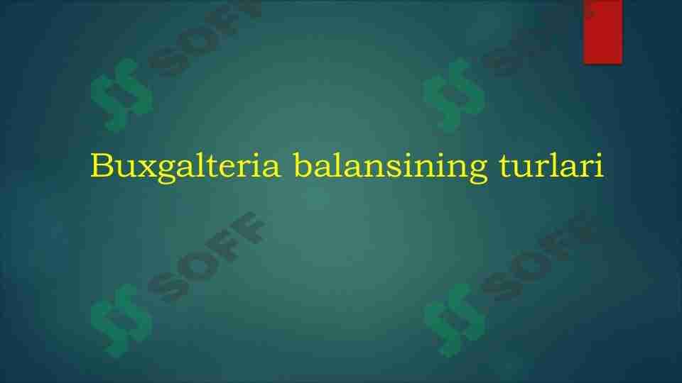 Buxgalteria balansining turlari
