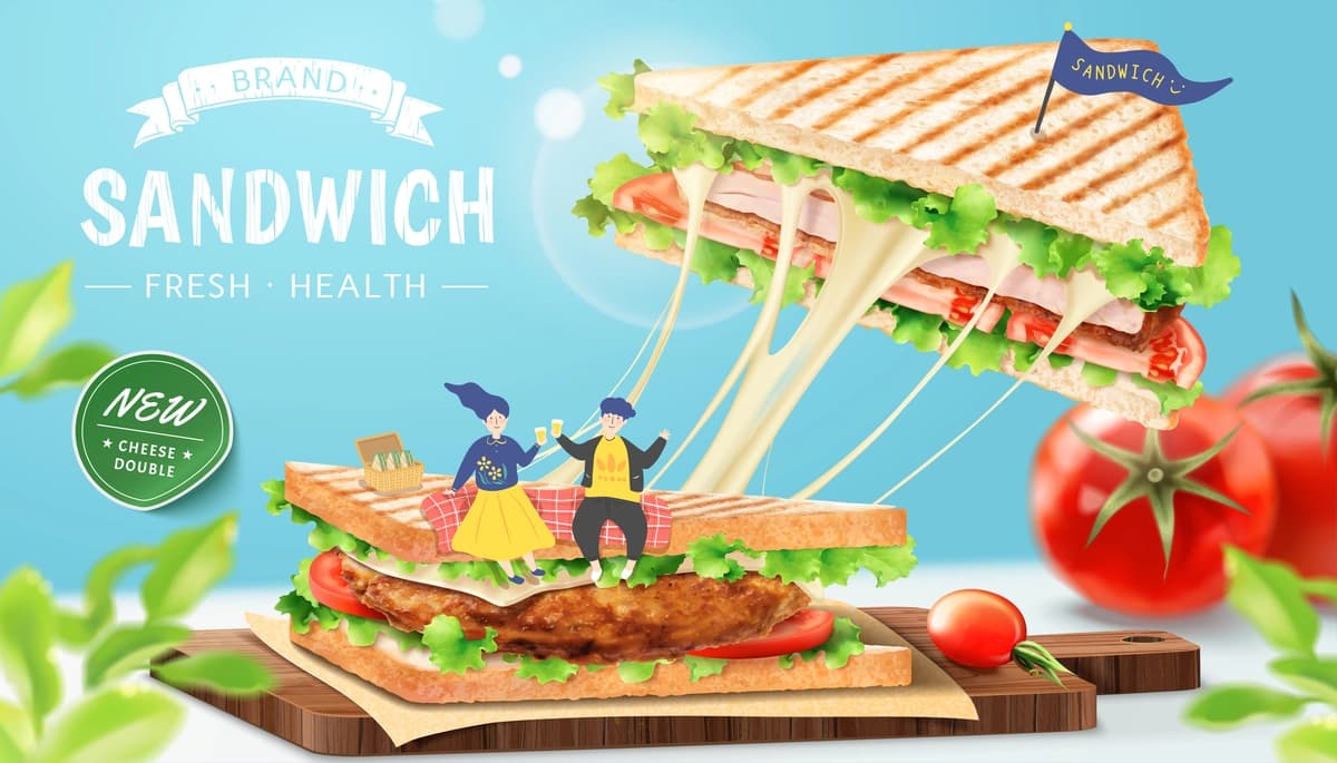 Chiroyli er-xotin maydalangan tovuqli pishloqli sendvich reklamalari | Stringy cheese chicken sandwich ads with lovely couple chopping