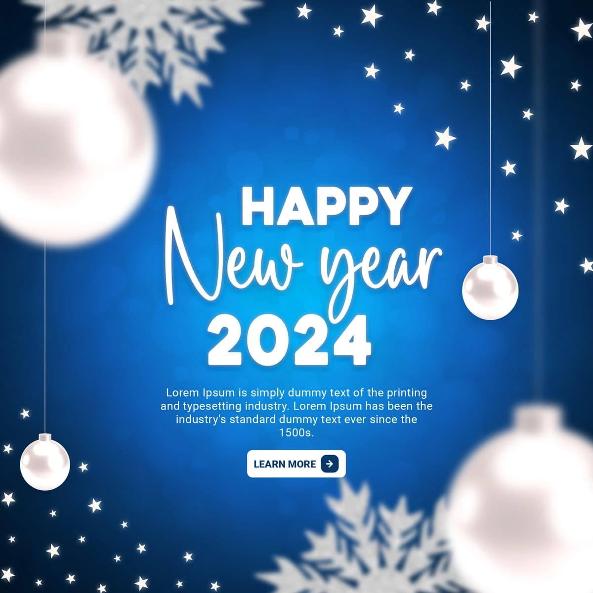 Psd yangi yil bilan 2024 fon shabloni | Psd happy new year 2024 background template