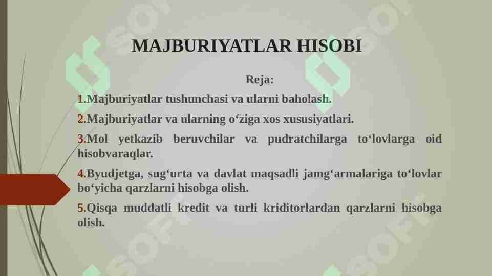 MAJBURIYATLAR HISOBI