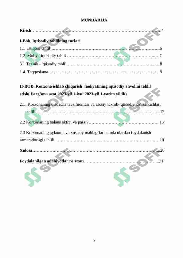 Iqtisodiy tahlilning turlari
