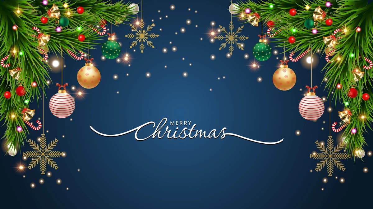 Ijtimoiy tarmoqlarda Rojdestvo elementlari bilan quvnoq Rojdestvo foni | Merry christmas background with christmas elements social media
