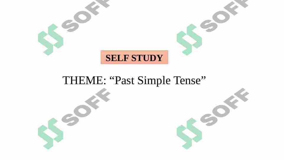 Past simple tense