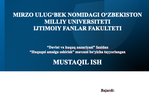 Huquqni amalga oshirish