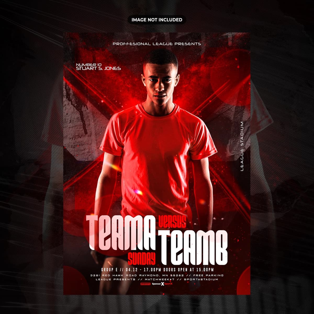 Psd futbol sport tadbirlari uchun flayer shablon | Psd football sport event flyer template